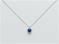 Necklace Miluna Woman Gemma Del Cielo in White Gold Zaffiro CLD4088 - CLD4088
